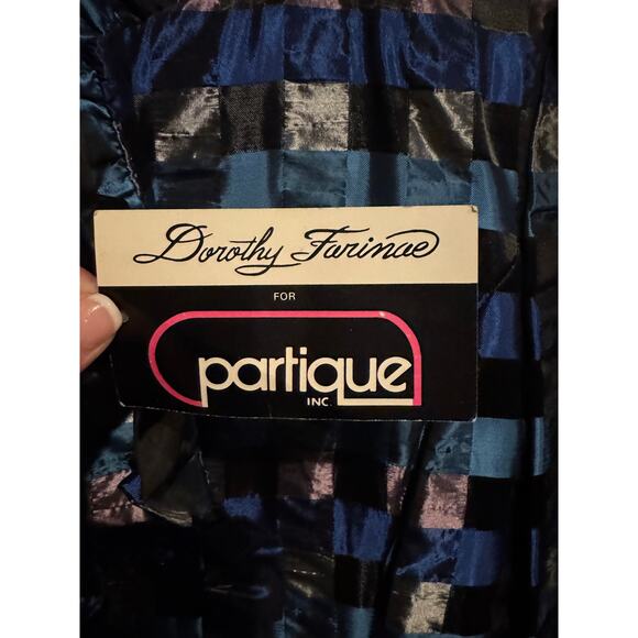 NWT Vintage Partique Inc Dorothy Farinae Blue Check Taffeta Jacket size small - Picture 12 of 14